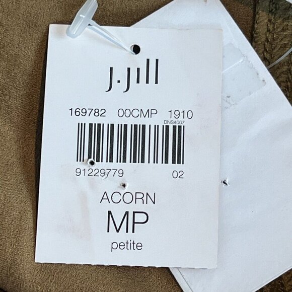 J. Jill Faux Suede Fixed Wrap Knee Length Skirt in Acorn Brown Medium Petite MP - Picture 7 of 11